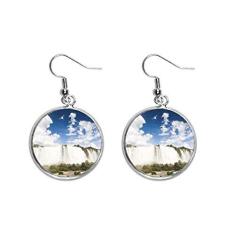 Imagem de Cachoeira Florestal Ciência Cenário Natureza Brinco Pendente Prata Pingente Joia Feminina