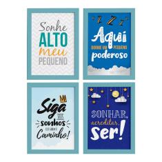 Imagem de Quadros Para Quarto Frases Infantis 22X32cm Moldura 