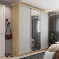 Imagem de Guarda Roupa Casal Espelho 3 Portas em Perfect Lugano