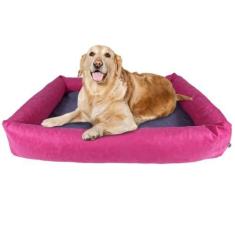Imagem de Cama Para Cachorro Grande 100x87 Cm - ROSA E CINZA - 100% Lavável e Resistente - Pet Querido