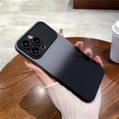Imagem de Capa de janela grande de cor de contraste para iPhone 11 12 13 14 15 Pro Max 14 Plus Proteção de câmera Capa de silicone com sensação de pele, S1, para iPhone 12