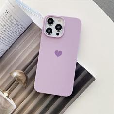 Imagem de Capa de telefone de silicone doce colorida fofa coração para iPhone 13 12 11 14 Pro Max Mini XR XS X 7 8 Plus SE 6 Capa traseira em TPU macio, roxo claro, para iPhone 6s Plus