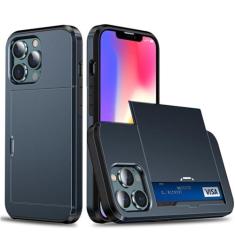 Imagem de Capa de telefone armadura para iphone 15 14 13 11 12 pro max xr x xs max 14plus carteira slide titular do cartão de crédito slot pára-choques, t10, para iphone 11 pro