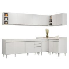 Imagem de Armário De Cozinha Modulado De Canto 7 Peças Cp34 Balcão Sem Tampo Branco