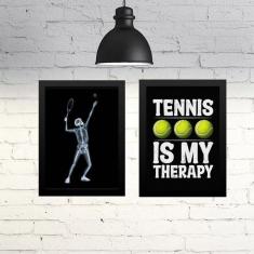 Imagem de Kit 2 Quadros Divertidos Tênis Terapia 24X18Cm - Com Vidro