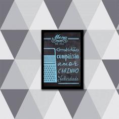 Imagem de Quadro Decorativo Menu do Dia: Gratidão e Amor 45x34cm