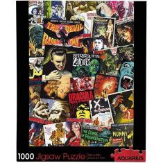 Imagem de AQUÁRIO Hammer Classic Horror Movies Collage (1000 Peças Jigsaw Puzzle) - Brilho Livre - Ajuste de Precisão - Praticamente Sem Pó de Quebra-Cabeça - M