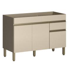 Imagem de Balcão Gabinete para Pia sem Tampo 120cm Lina K02 Vanilla - Mpozenato