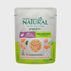 Imagem de Ração Úmida para Gatos Adultos Guabi Natural Grain Free Frango Salmão e Vegetais 85g