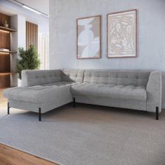 Imagem de Sofá 3 Lugares com Chaise Terminal Cod. 1998 Zênite Yescasa Cinza