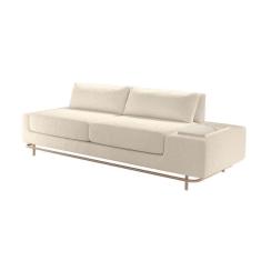 Imagem de Sofá Zeit Com Molas Ensacadas E Espuma D30 Pés Em Aço Zarat Boucle Plus White