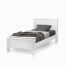 Imagem de cama de solteiro para quarto mdf pé de madeira reforçada estilo tradic