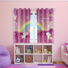 Imagem de Cortina para Quarto Infantil Unicornio 2,20m x 1,40m