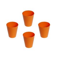 Imagem de Conjunto De Copos Fresc Vemplast 350Ml 4 Peças Laranja