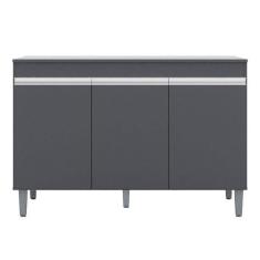 Imagem de Balcão De Cozinha Manu Com Tampo 120 Cm Cinza Fosco - Ajl - Ajl Móveis