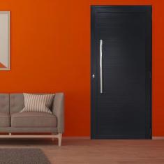 Imagem de Porta Lambril de Alumínio 210 x 80cm com Puxador Linha 30 Lado Esquerdo Preto