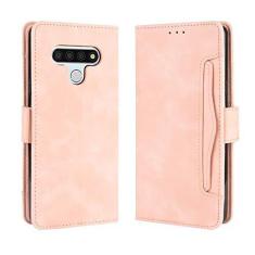 Imagem de Capa com compartimento para cartão para LG Stylo 6, capa flip de couro para LG Stylo 6, capa magnética retrô para celular, capa carteira de telefone com compartimentos para cartões