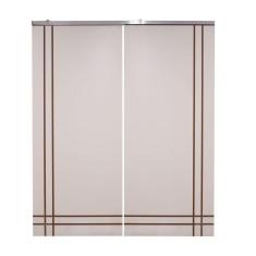 Imagem de Porta Dupla Branco Prime Frisada Kit Alumínio F06 - 210x120