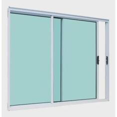 Imagem de Janela De Alumínio 2 Folhas 100 X 120 Branco Linha Esmeralda