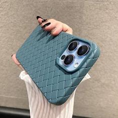 Imagem de Estojo fino e macio com padrão de tecido respirável para iPhone 14 13 12 mini 11 Pro Max X XR XS Max 7 8 Plus SE 2 3 Grid Capa traseira sólida, cinza, para iPhone 13 Pro