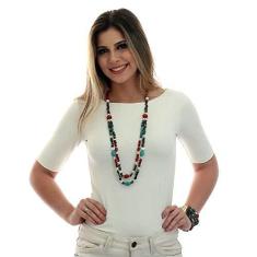 Imagem de Blusa Feminina Da Moda Sustentável Meia Manga Palha