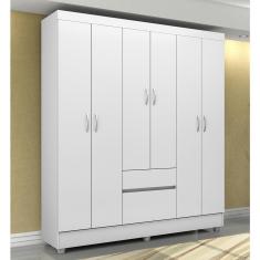 Imagem de Guarda Roupa Roupeiro Solteiro 62920 06 Portas 02 Gavetas Flash ii Branco Rosa Flex Demóbile