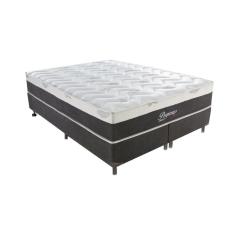 Imagem de Cama Box Casal Queen 158x198x72cm Molas Ensacadas Pegasus Montreal Cinza, Branco