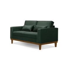 Imagem de Sofá Living Valência 1,58 Mts C/base Madeira Decor Veludo - VERDE - ES