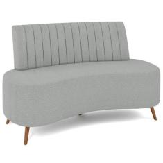 Imagem de Sofá 2 Lugares para Sala Living 135cm Pés Palito Tamar K04 Bouclê Cinz
