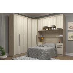 Imagem de Guarda Roupa De Canto Solteiro 11 Portas 4 Gavetas Com Cabeceira Maste