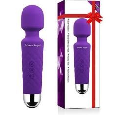 Imagem de Massageador de varinha de açúcar Mumu potente e sem fio, massageador de varinha recarregável com 8 velocidades potentes e 20 modos elétrico à prova d'água pessoal massageador varinha