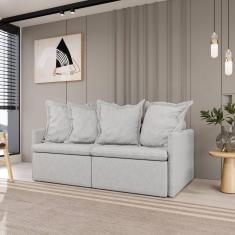 Imagem de Sofá Retrátil e Reclinável 3 Lugares 200cm Dália Cabecasa Madeiramadeira Mescla Prata