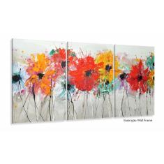 Imagem de Quadro Decorativo Flores Abstrato Mosaico 120x60 sala quarto