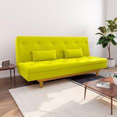 Imagem de Sofá Cama Suede 3 Lugares Tokio Yescasa Amarelo