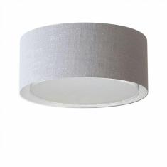 Imagem de Plafon Cilíndrico Duplo Md-3036 Tecido 50X25cm Bivolt Cinza
