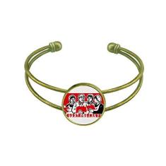 Imagem de Pulseira feminina de soldado patriotismo vermelho bracelete retrô com punho aberto