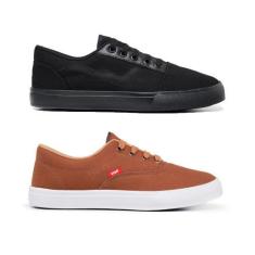 Imagem de Kit 2 Pares Tênis Casual Unissex + Palmilha Anatômica Com Bolha Em Gel