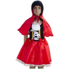 Imagem de Fantasia Chapeuzinho Vermelha Infantil Com Capuz - Rei Eli Ana