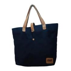 Imagem de Bolsa Feminina de Lona e Couro Zup (Preto)