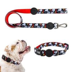 Imagem de Coleira Com Guia Para Cachorros Pet Filmblack Zooz Pets P