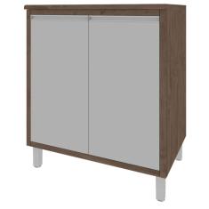 Imagem de Balcão Indekes Stella 80cm 2P com Tampo Noce Off White