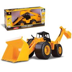 Imagem de Trator De Brinquedo Mini Retroescavadeira Articulada Veículo Grande de Construção
