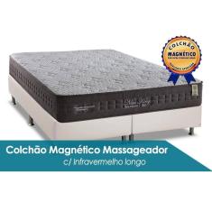 Imagem de Cama Box King: Colchão Molas Anjos MasterPocket Ensacadas New King Magnético c/ Vibro Massagem+ Base CRC Courano White(193x203)