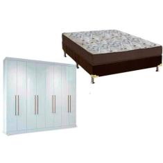 Imagem de Cama Box Casal + Colchão D45 Ortobom + Guarda Roupa Master Vip 8.4 Bra