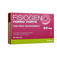 Imagem de Suplemento Alimentar Fisiogen Ferro Forte 30mg 30 cápsulas