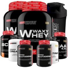 Imagem de Kit 2x TOP Whey Protein + 2x Bcaa 100g + 2x Creatina 100g + 2x Glutamina 100g + Coqueteleira-Unissex