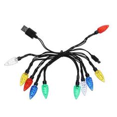 Imagem de 1 cabo USB colorido decorativo de Natal, lâmpada USB, cabo de carregamento para telefone