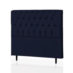 Imagem de Cabeceira Casal Paris 140 CM Suede  Marinho - D A Decor