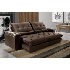 Imagem de Sofá Retrátil e Reclinável 4 Lugares Diamante Marrom
