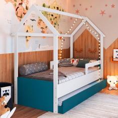 Imagem de Cama Infantil Bicama Branco/azul Secreto - Completa Móveis